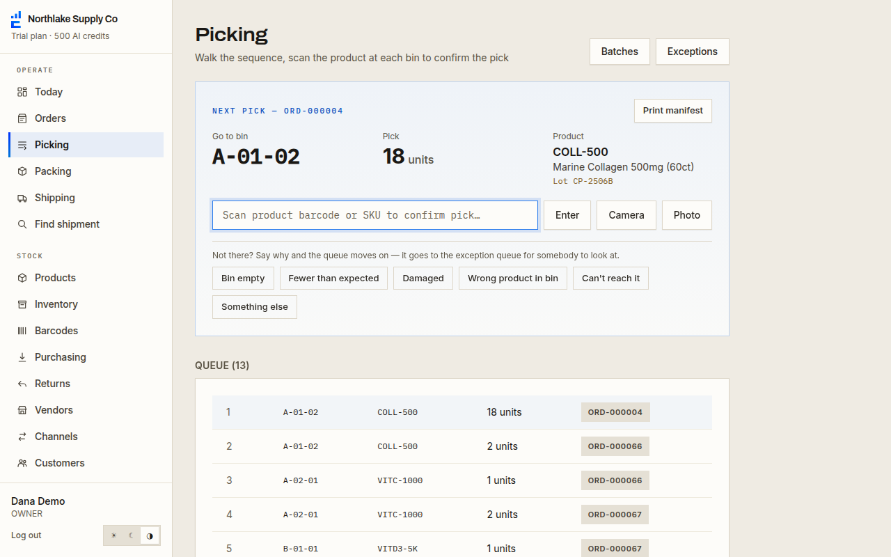 Guided picking